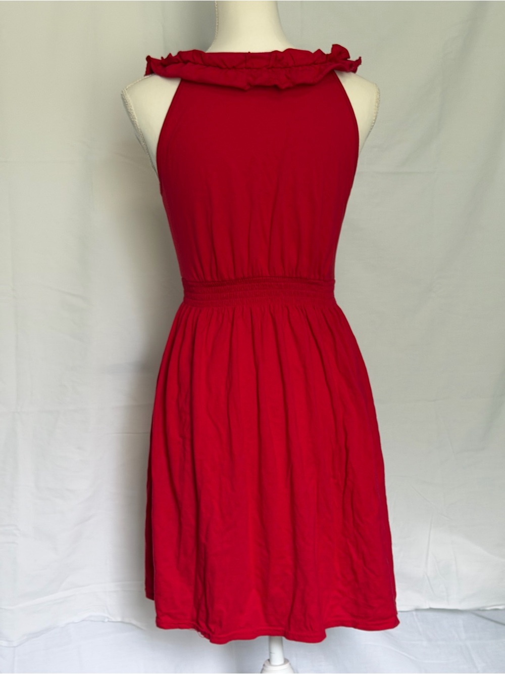 Express Red Ruffle V-Neck Mini Dress - Picture 2 of 3